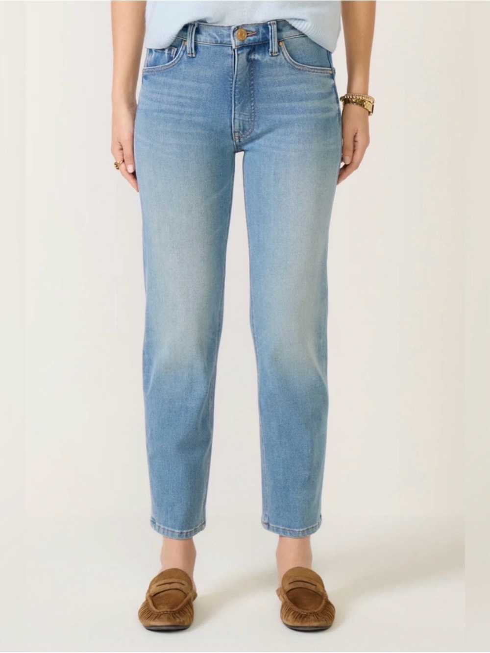 Kut from the Kloth Light Wash High-Rise Straight Jeans - Evereve Size 8